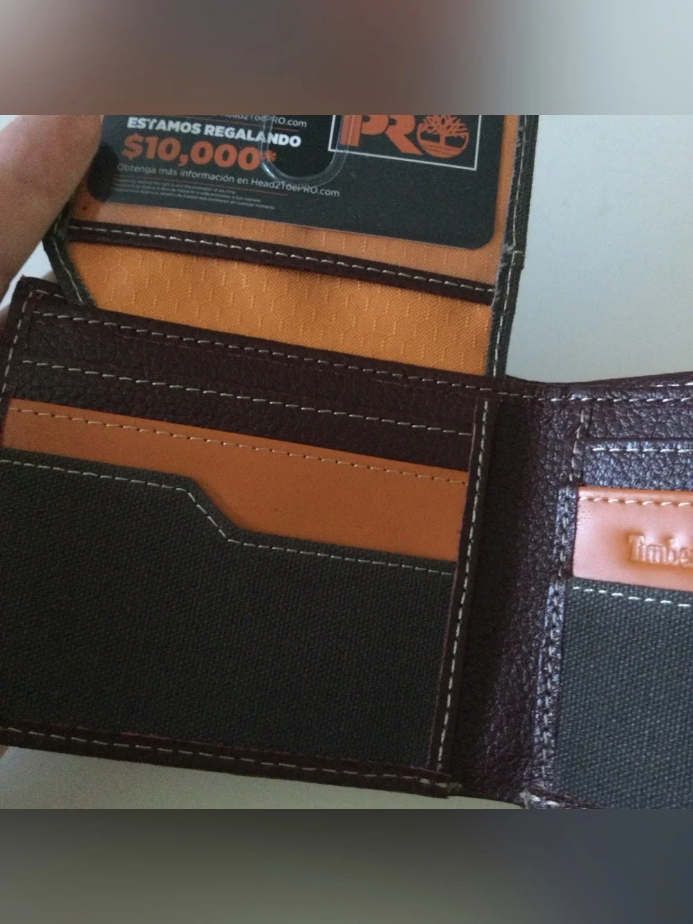 TIMBERLAND PRO PASSCASE LEATHER AND CANVAS WALLET NWT